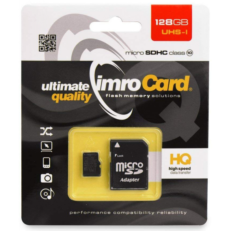 Carte microSDXC Intenso 128 Go, classe 10 (R) 25 Mo/s, (W) 10 Mo/s,  adaptateur SD, blister de vente au détail, Carte mémorie microSD, Cartes  mémoires