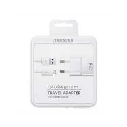 Samsung EP-TA20EWEUGWW - Complete Mains Charger, 2A Fast Charge Adapter & Micro USB Cable - White (Original Packaging)