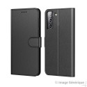 Faux Leather Flip Case for Samsung Galaxy S22 Plus - Black (Bulk)