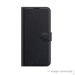 Faux Leather Flip Case for Samsung Galaxy S22 Ultra - Black (Bulk)