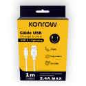 Konrow KCATLPW1 - USB Lightning to Type A Cable (1m, White) - Original Packaging