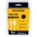 Konrow KCATLPW2 - USB Lightning to Type A Cable (2m, White) - Original Packaging