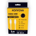 Konrow KCCTLNPDW1 - USB Lightning to Type C Cable (1m, Nylon, White) - Original Packaging