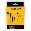 Konrow KE-JACK - Jack earphones (3.5mm, Black) - Original packaging